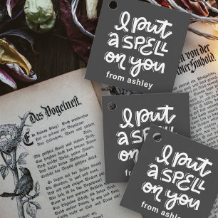 Modern Cute Typography Funny Halloween Quote Favour Tags