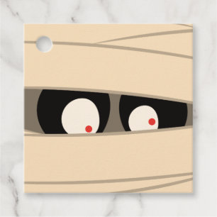 Modern Cute Typography Mummy Monster Halloween Favour Tags