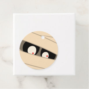 Modern Cute Typography Mummy Monster Halloween Favour Tags