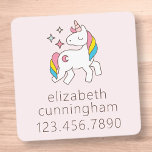 Modern Cute Unicorn Stars Photo Name Phone Number<br><div class="desc">Add kid's name and phone number</div>