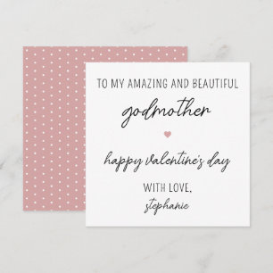 Modern Cute Valentine's Day Card for Godmother