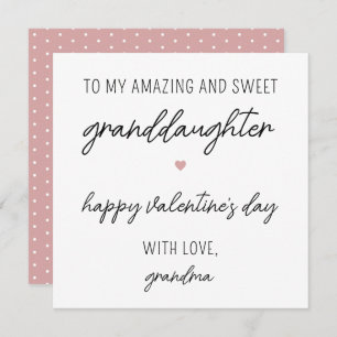 Modern Cute Valentine's Day Card for Granddaughter