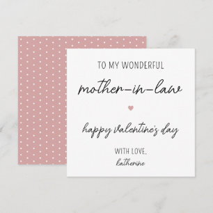 Modern Cute Valentine's Day Card for Mother in Law