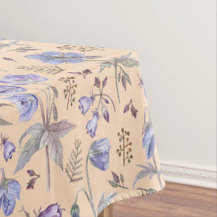Modern Cute Violet Flowers Garden Baby Shower Tablecloth
