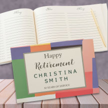 Modern Cute Vivid Colour Blocks Retirement Party