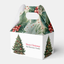 Modern Cute Watercolor Christmas Tree Wishes