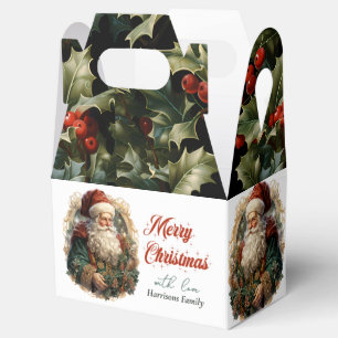 Modern Cute Watercolor Retro Classic Santa Claus Favor Box