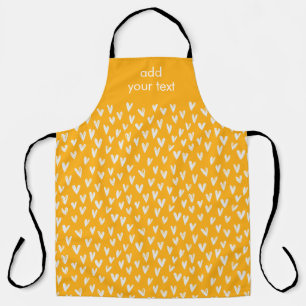 Modern Cute White Girly Small Hearts Pattern Apron