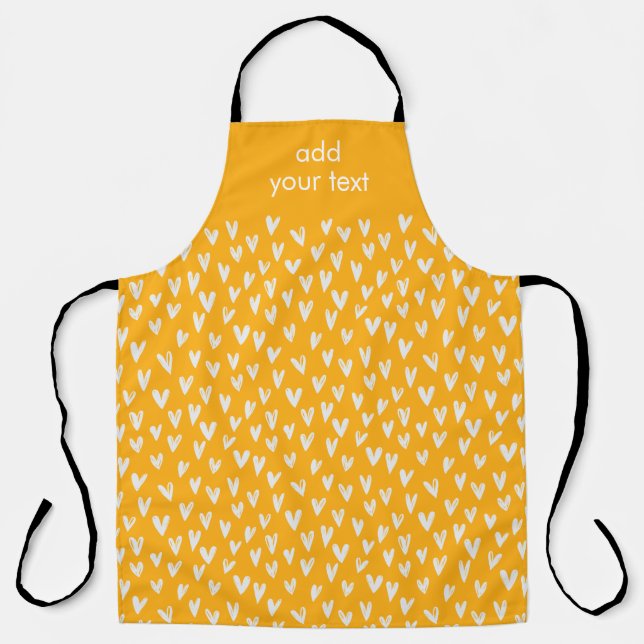 Modern Cute White Girly Small Hearts Pattern Apron (Front)
