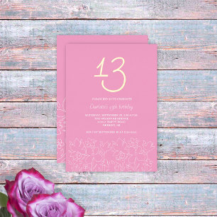 Modern Cute Wildflowers 13th Birthday