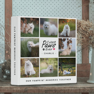 Modern Cutest Paws Ever Dog Memorial Photo Collage Binder