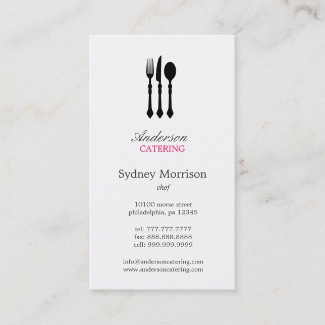 Modern Cutlery Business Card (Front)