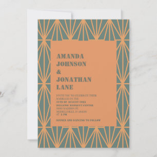 Modern Cutty Sark & Raw Sienna Pattern Wedding  Invitation