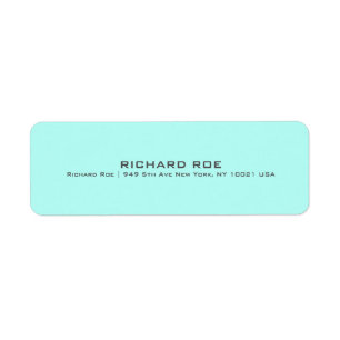 Modern Cyan Professional Return Address Label