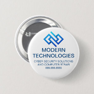 Modern Cyber Security Computer Technology Company 2 Inch Round Button