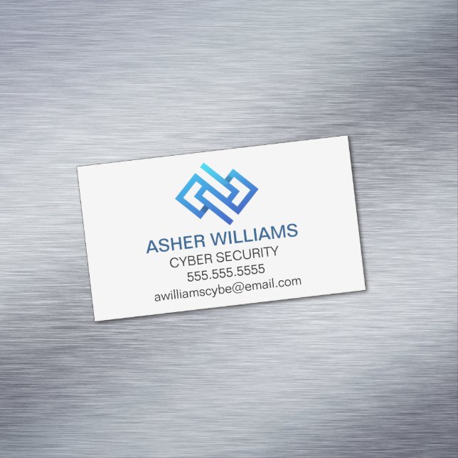 Modern Cyber Security Computer Technology Magnetic Business Card (In Situ)