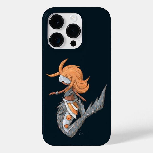 Modern Cyberpunk Mermaid Illustrated Case-Mate iPhone Case (Back)