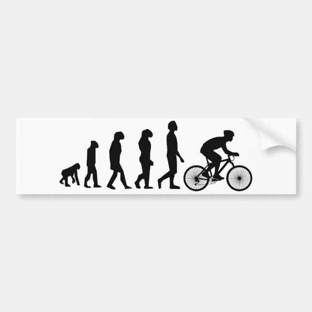 Modern Cycling Human Evolution Scheme Bumper Sticker (Front)