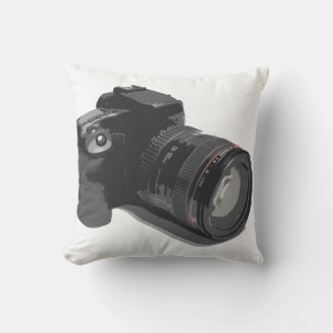 Modern D-SLR Camera Throw Pillow