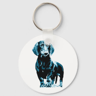 Modern dachshund design keychain