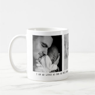 Modern, Dad, 3 photos personalized message Coffee Mug