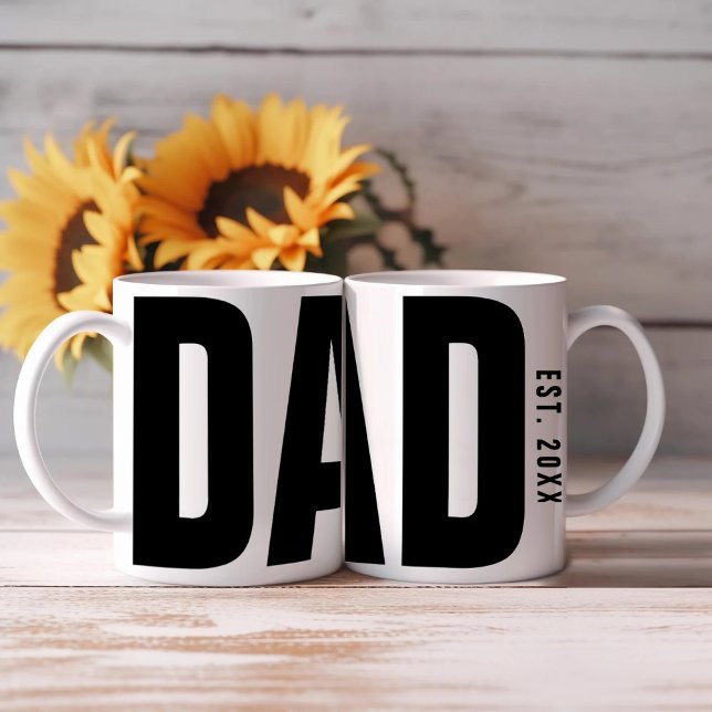 Modern Dad Big Typography Father's Day Custom Coffee Mug (Creator Uploaded)