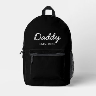 Modern Dad   Custom Kids Names Script Design Printed Backpack
