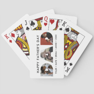 Modern DAD Daddy Photo Collage Cutout Father's Day Playing Cards