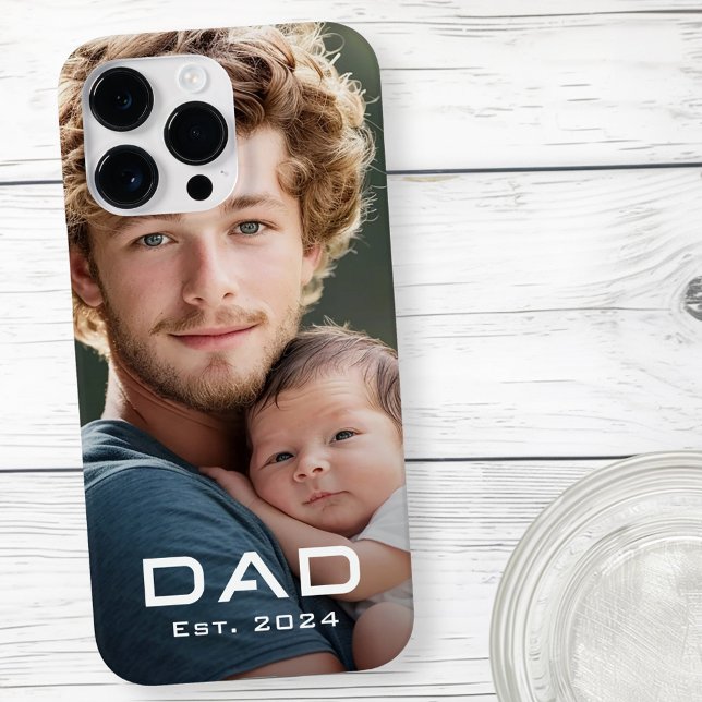 Modern dad est year father's day new baby photo Case-Mate iPhone case (Modern dad est year father's day new baby photo Case-Mate iPhone case)