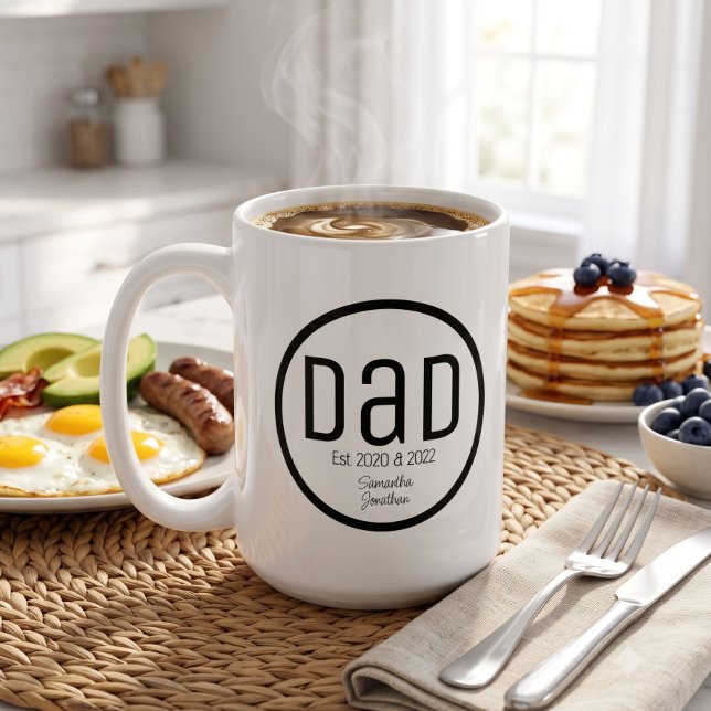 Modern Dad Established Simple Kids Names Coffee Mug (Creator Uploaded)