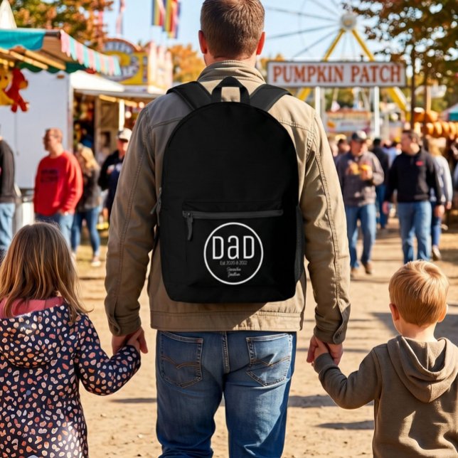 Modern Dad Established Simple Kids Names Printed Backpack (Creator Uploaded)