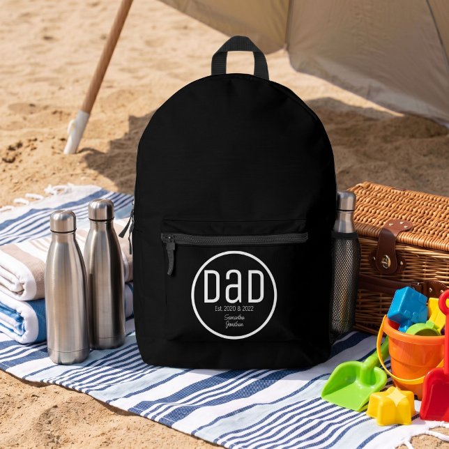 Modern Dad Established Simple Kids Names Printed Backpack (Creator Uploaded)