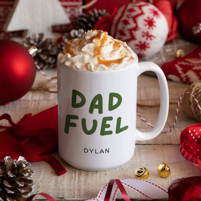 Modern Dad Fuel Personalized Gift for Dad Two-Tone Coffee Mug (Creator Uploaded)