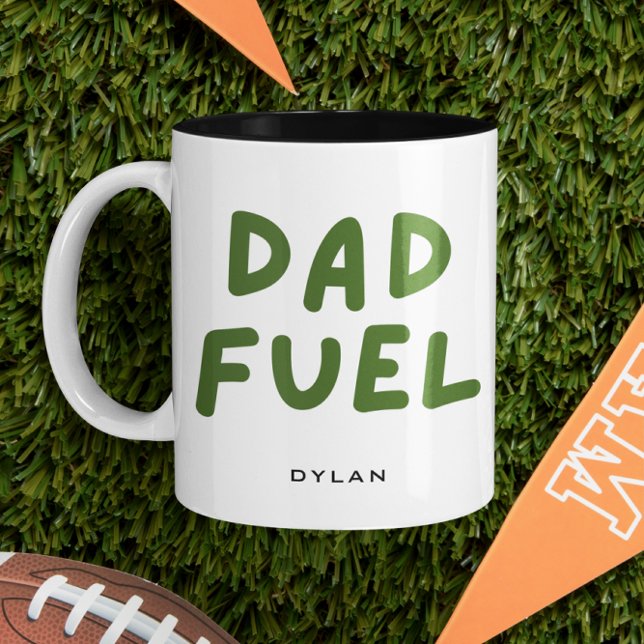 Modern Dad Fuel Personalized Gift for Dad Two-Tone Coffee Mug (Creator Uploaded)