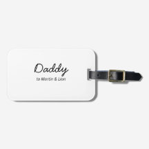 Modern Dad Gift | Kids Name Script Luggage Tag