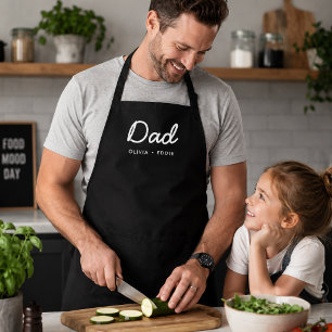 Modern Dad   Kids Names Father's Day Script Apron