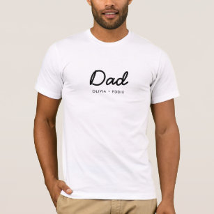 Modern Dad   Kids Names Father's Day T-Shirt