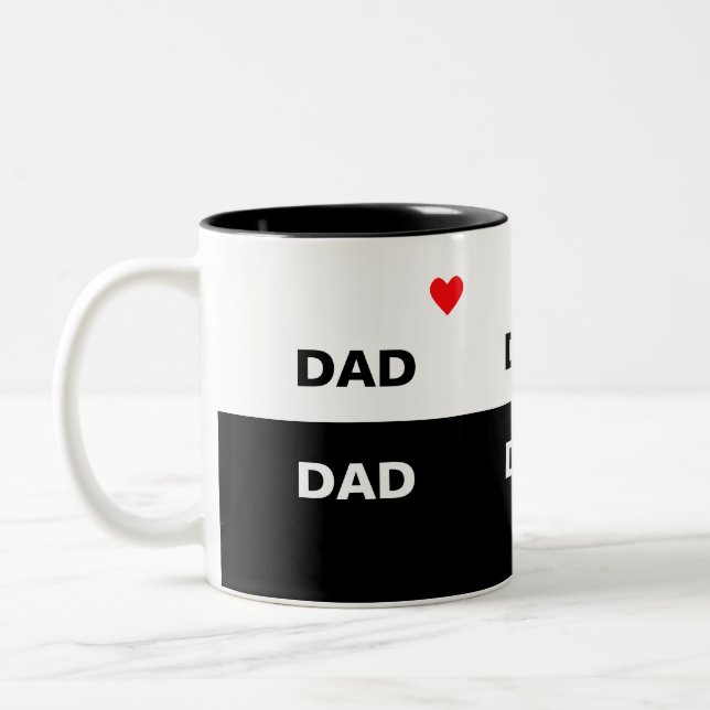 Modern Dad on Black & White Two-Tone Coffee Mug (Left)
