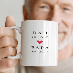 Modern Dad   Papa Year Est. Coffee Mug