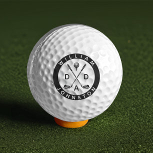 Modern Dad Personalized Name Golf Lover Clubs Balls