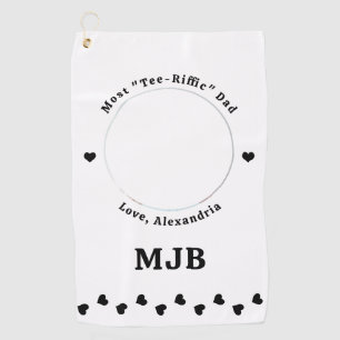 Modern DAD Personalized Picture Create Golfer  Golf Towel
