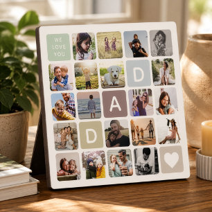 Modern Dad Photo Collage Father's Day Family Love Plaque