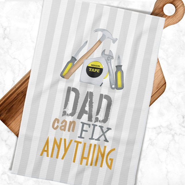 Modern Dad Simple Tool Men's Fix It Anything Kitchen Towel (Cute tools kitchen towel)