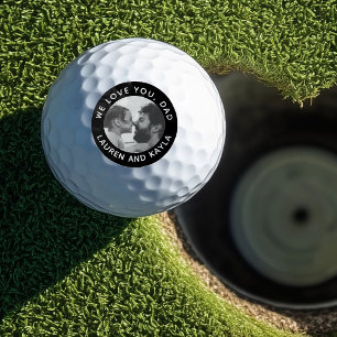Modern DAD Sports Fan Photo Golfer Father Birthday Golf Balls