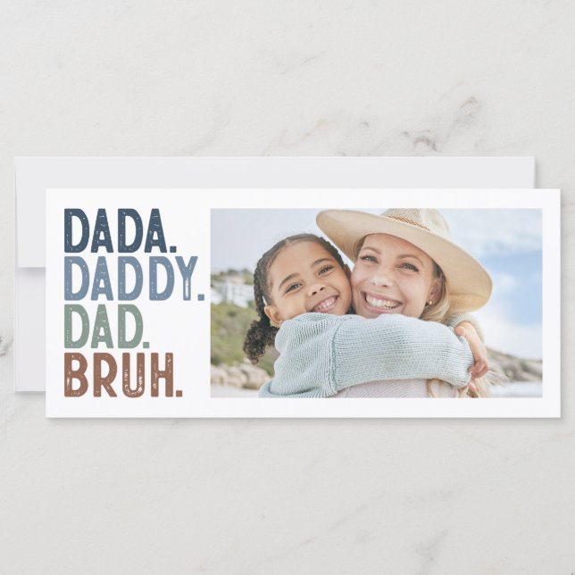 modern DADA DADDY DAD BRUH PHOTO FATHER'S DAY card (Front)