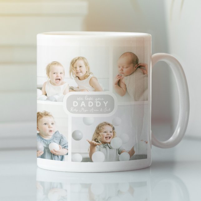 Modern Daddy 4 Photo Grey Coffee Mug (Creator Uploaded)