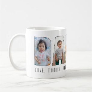 Modern Daddy 5 Photo Father's Day Typography Coffee Mug