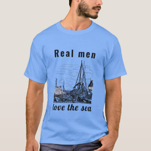 Modern Daddy Father Love Sea Blue Black T-Shirt