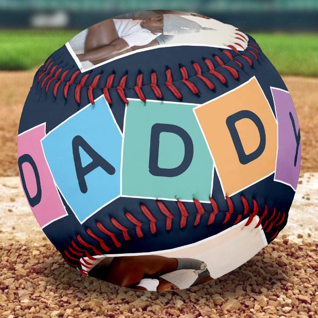 Modern DADDY Fathers Day Photo Keepsake Baseball (Creator Uploaded)