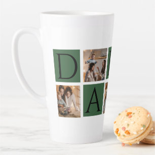 Modern Daddy Photo Collage - Custom Father's Day Latte Mug
